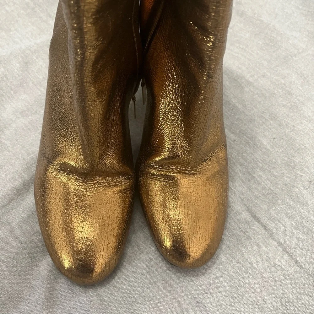 YSL Saint Laurent ankle boots bronze gold - Picture 4 of 6